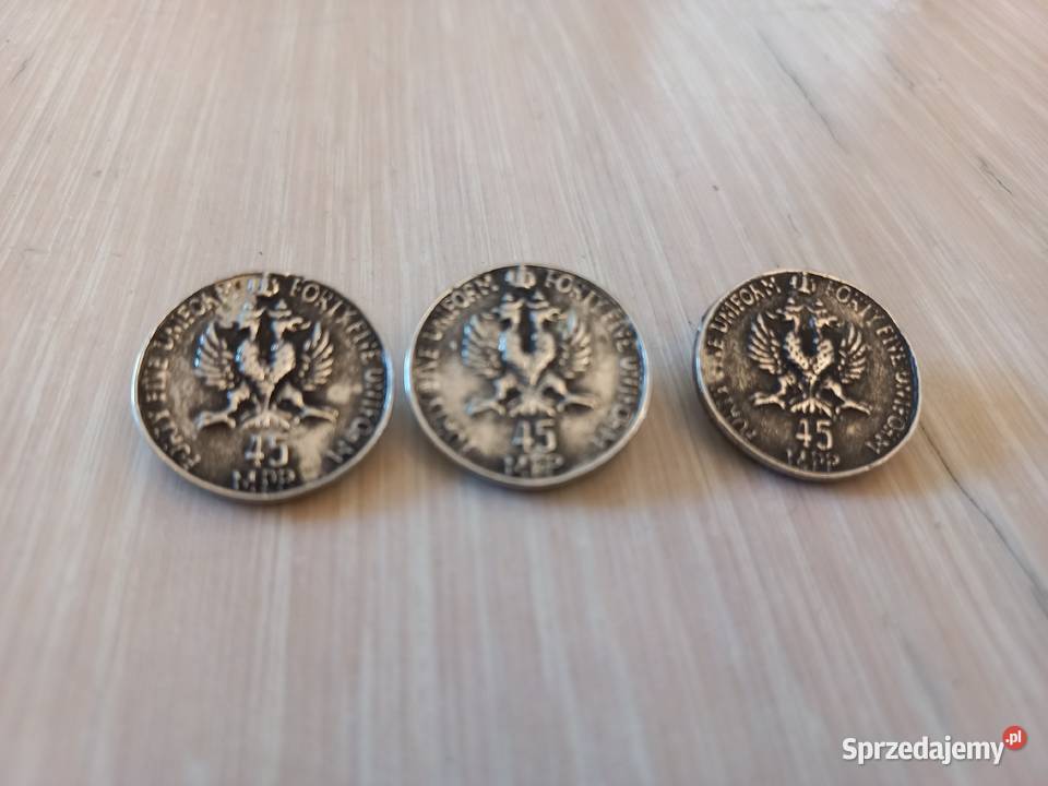 3 guziki fory five uniform 45 MPP Piastów