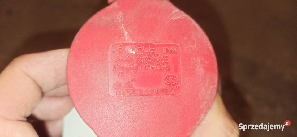 Gniazdo Elektryczne ścienne Pce czerwony 1256 Sosnowiec