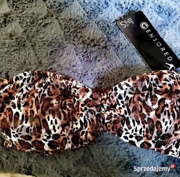 YORKER nowy stanik biustonosz bralet opaska na brązowy/beżowy