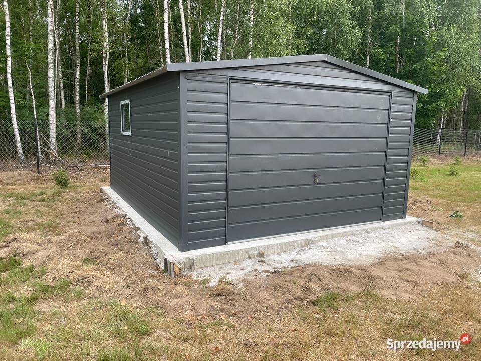 Garaż Blaszany 4x5 Ciemny Grafit MAT Brama Płońsk