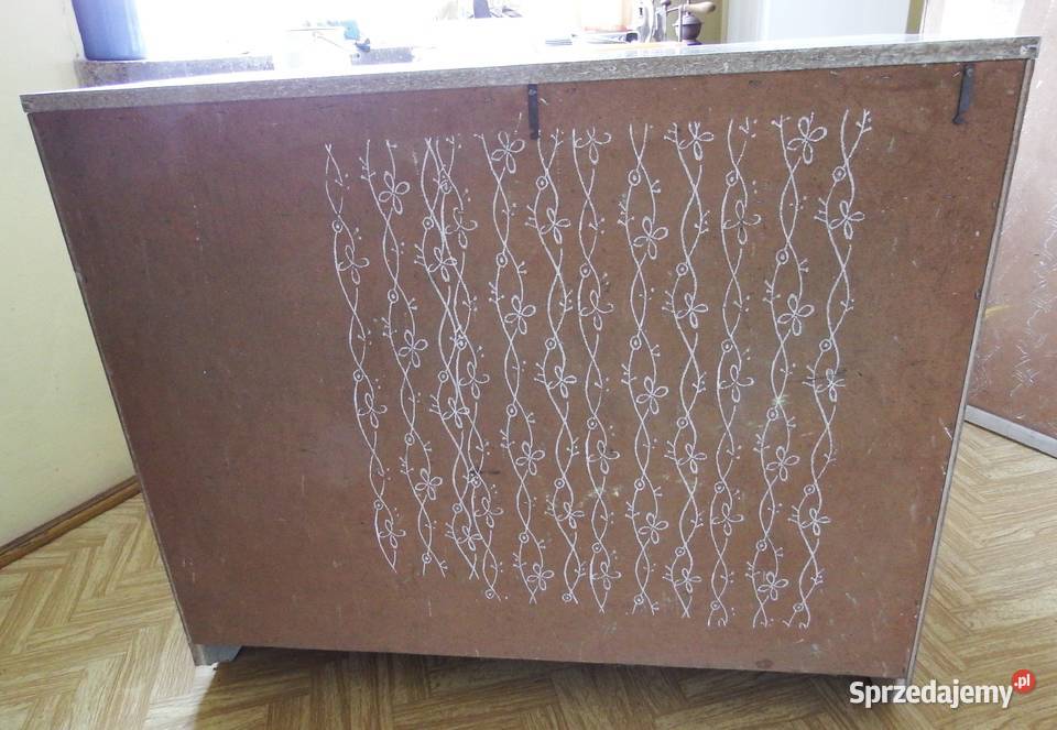 Kredens kuchenny z nadstawką żółty do renowacji