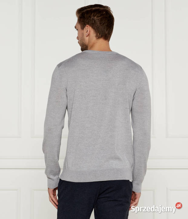 Sweter bawełniany Hugo Boss regular fit szary szary/srebrny Białystok