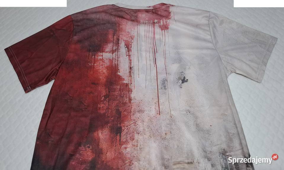 Koszulka krótki rękaw Tshirt czerwona odcisk