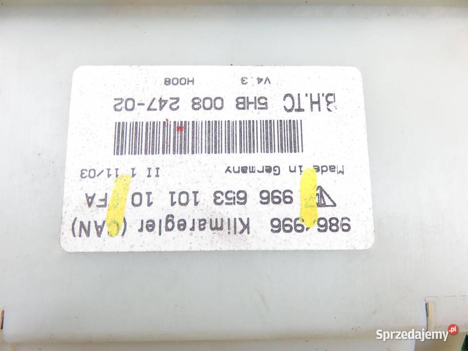 KLIMATRONIK PORSCHE BOXSTER I 99665310110 Wyposażenie wnętrza małopolskie