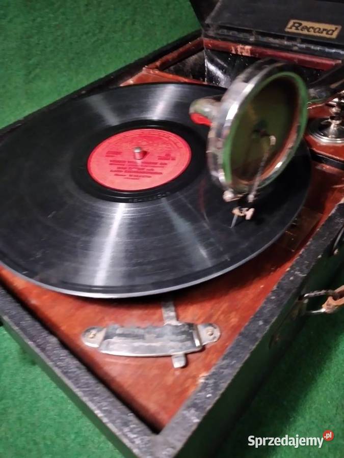 Gramofon stary walizkowy na korbkę RECORD Gorzów Wielkopolski