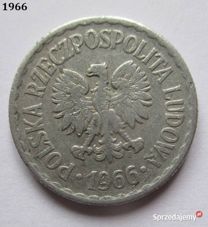 Moneta obiegowa 1 1966monetamonetyPRL Łódź
