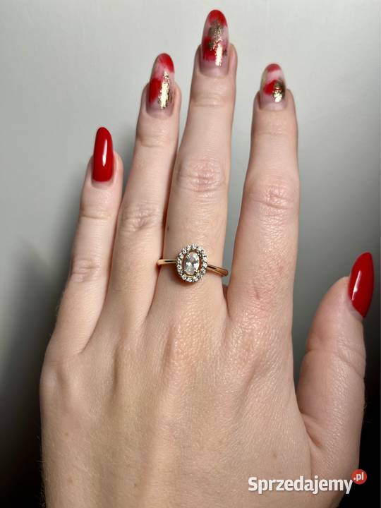 Złoty pierścionek z cyrkonią rozmiar 17 złoto wielkopolskie Krotoszyn sprzedam