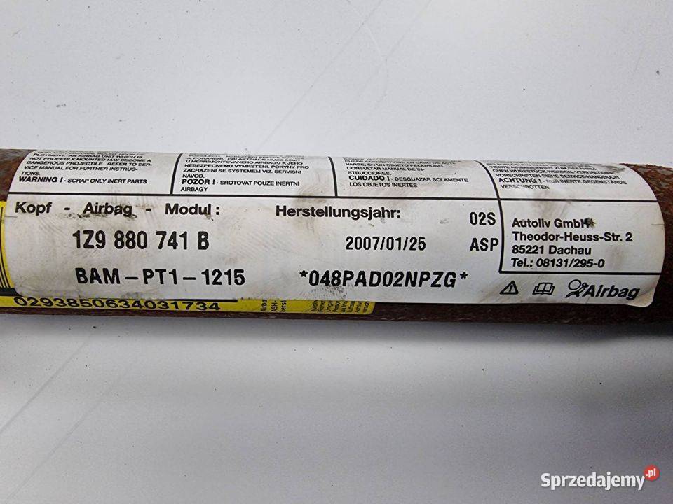KURTYNA LEWA SKODA OCTAVIA II RS 1Z9880741B Pozostałe sprzedam
