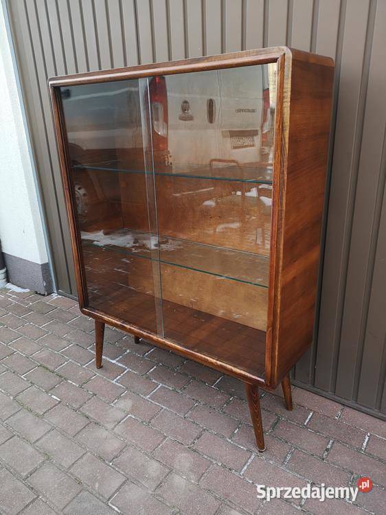 Witryna Biblioteka ARTDECO Orzech Stara Antyk wielkopolskie Swarzędz
