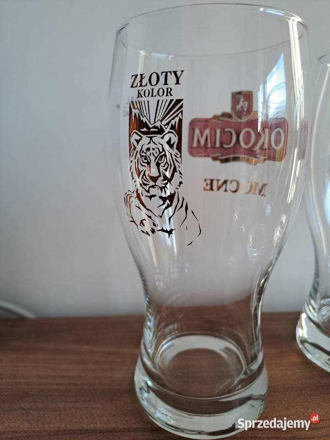 6x Pokal Szklanka do piwa Okocim Mocne Tygrys