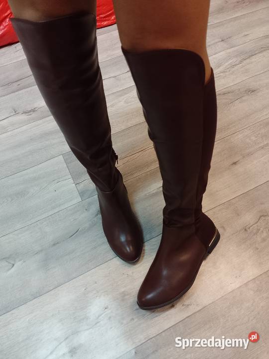 40 Brązowe czekoladowe Kozaki kolano sprzedam