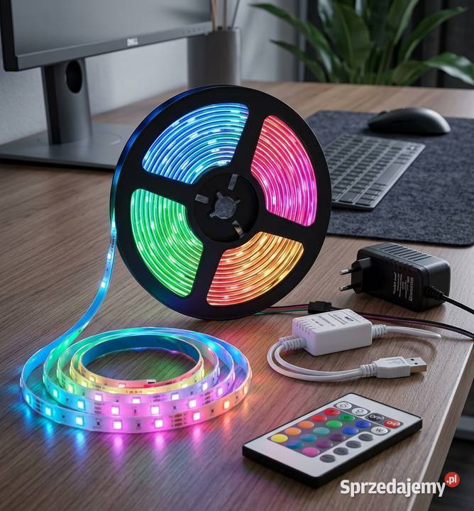 Taśma LED RGB 5m 240 LED IP65 wodoodporna pilot Części i akcesoria Kielce