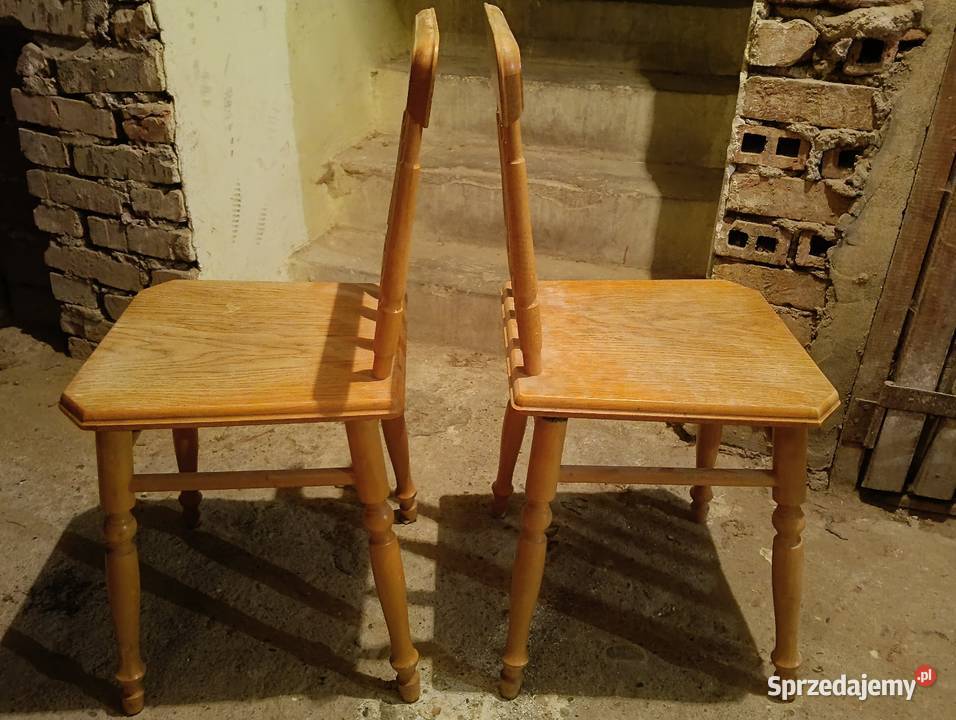 Krzesła kuchenne jesionowe PRL 2 sztuki Kraków