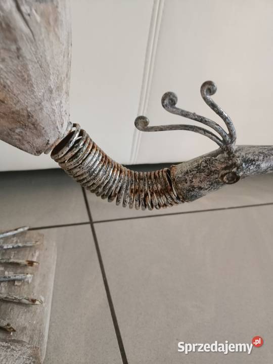 Dekoracja ogrodu ptak żuraw drewno metal Zamość