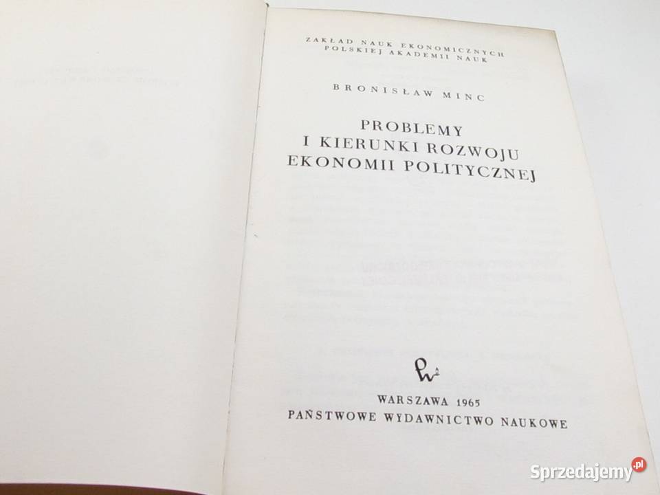 Problemy i kierunki rozwoju ekonomii politycznej Przemyśl sprzedam