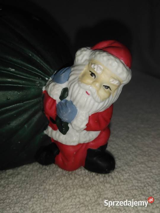 Ceramiczny lampion mikołaj z workiem prezentów pomorskie Nowa Karczma