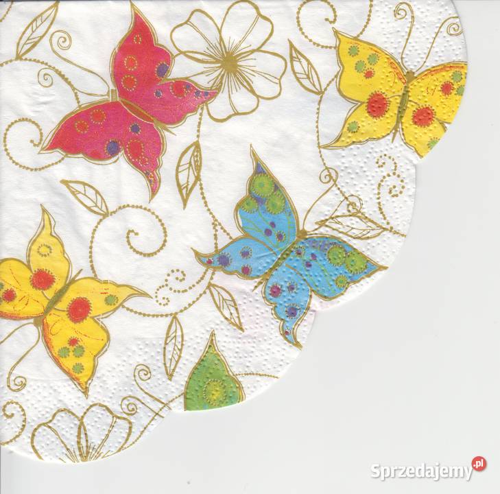 Dekupaż serwetki motyle kwiaty róże świętokrzyskie Skarżysko-Kamienna