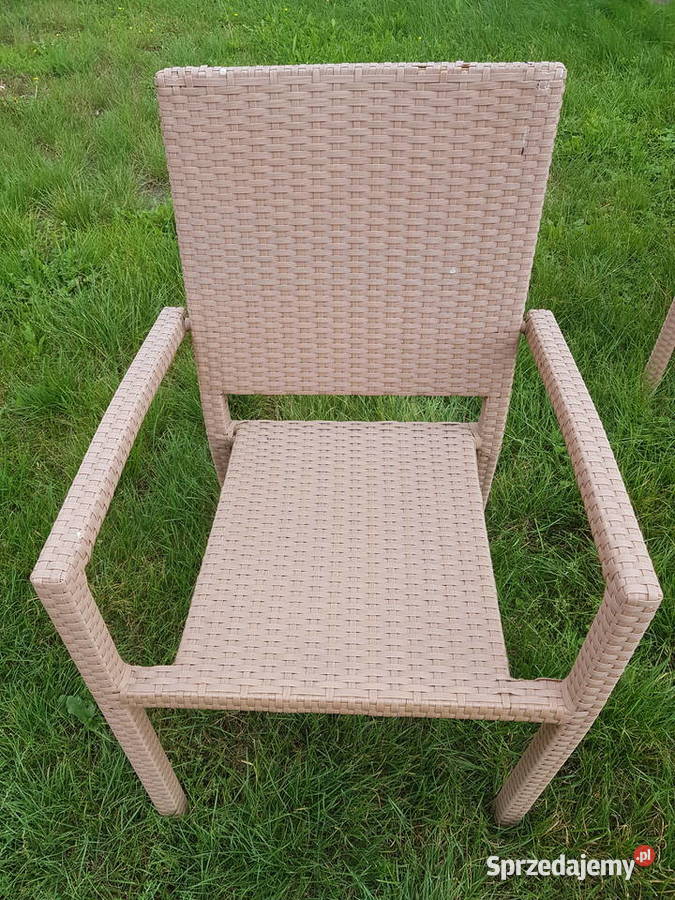 krzesło ogrodowe z techno ratanu kolor jasny wielkopolskie