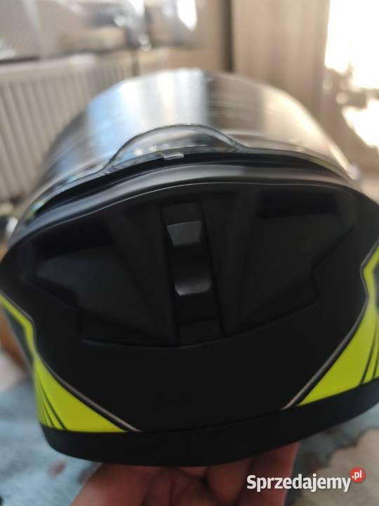 Kask motocyklowy CYRIL R1 czarny mat żółty neon Kaski Stoczki