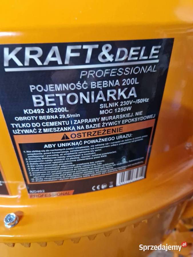 Zestaw Betoniarka Agregat KD492 200L 1250W 3000 Głogowa