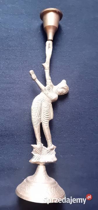 Mosieżny świecznik Indie lata 80e XX w Koźminek