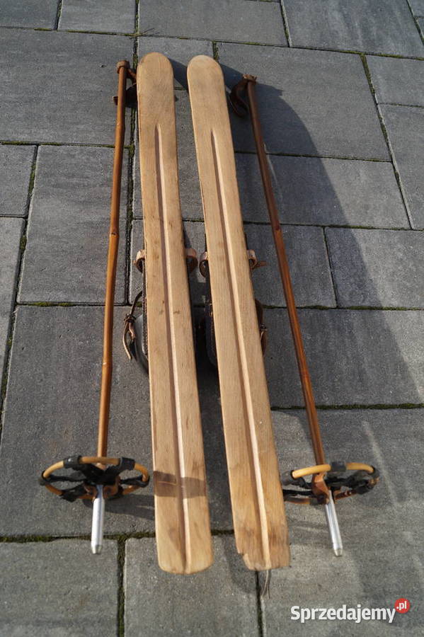 Stare narty dziecięce 90 kijki podkarpackie Pruchnik