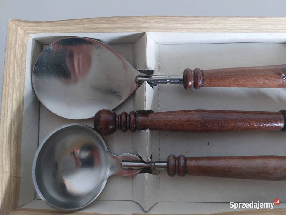 drewniane akcesoria zestaw stołowy do sałatek