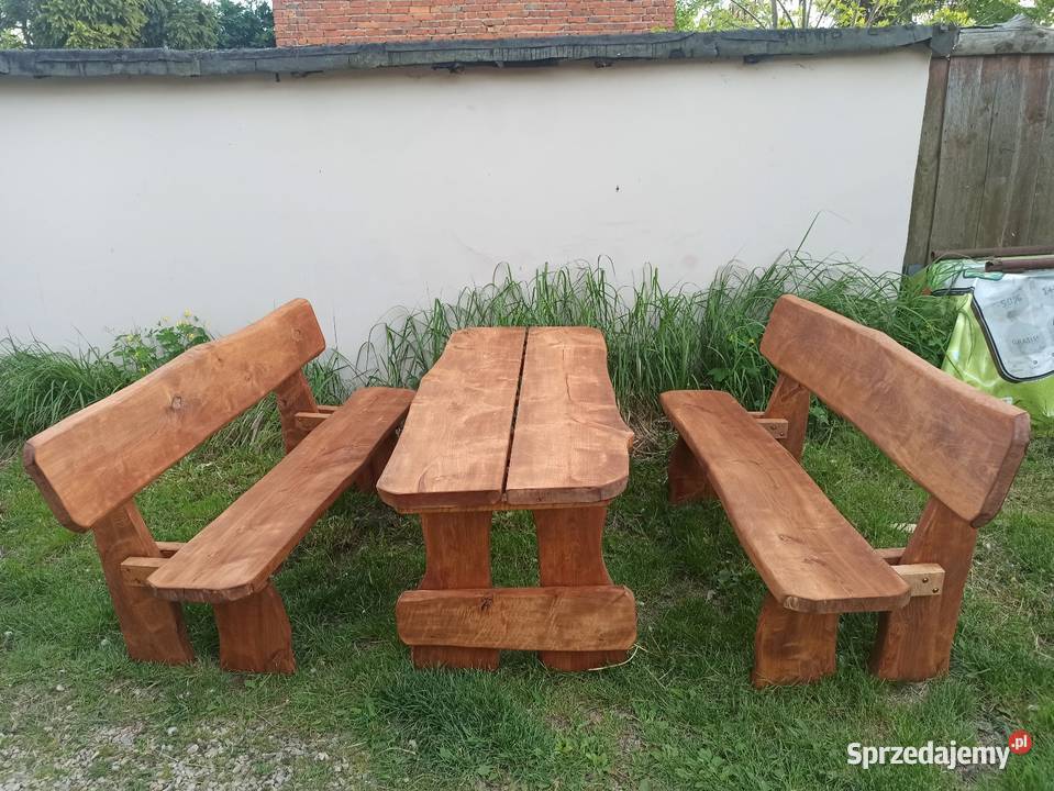 Meble ogrodowe z bali Woźniki