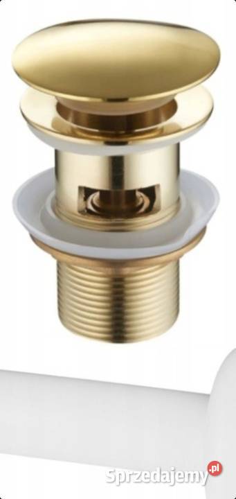 korek klikklak gold złoty umywalkowy z przelewem Hydraulika i armatura Częstochowa