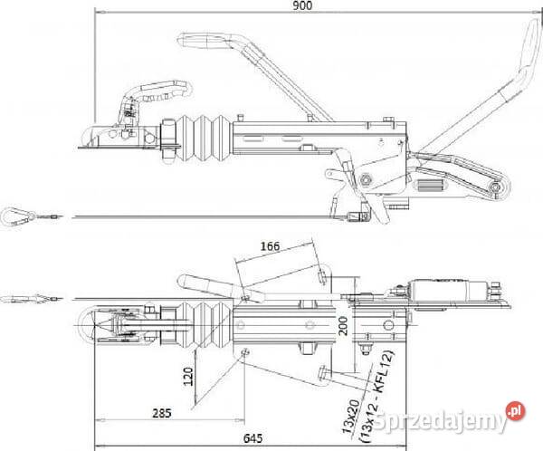 Zaczep z hamulcem najazdowym V KF13E 202598001 Kamionna