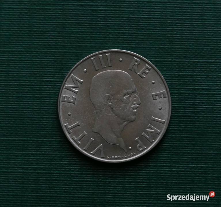 WŁOCHY 2 liry 1939r Niemagnetyczna 1939 XVIII Gliwice