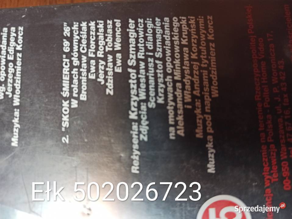 kaseta VHS film mgnetowid dubbing Filmy Ełk sprzedam