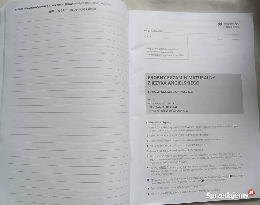 Joanna SobierskaPaczesny Matura 2025 Arkusze do Koźminek