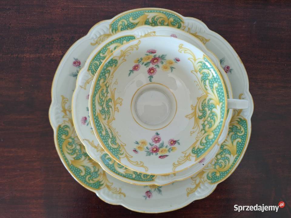 Trio śniadaniowe porcelana filiżanka spodek Gdańsk