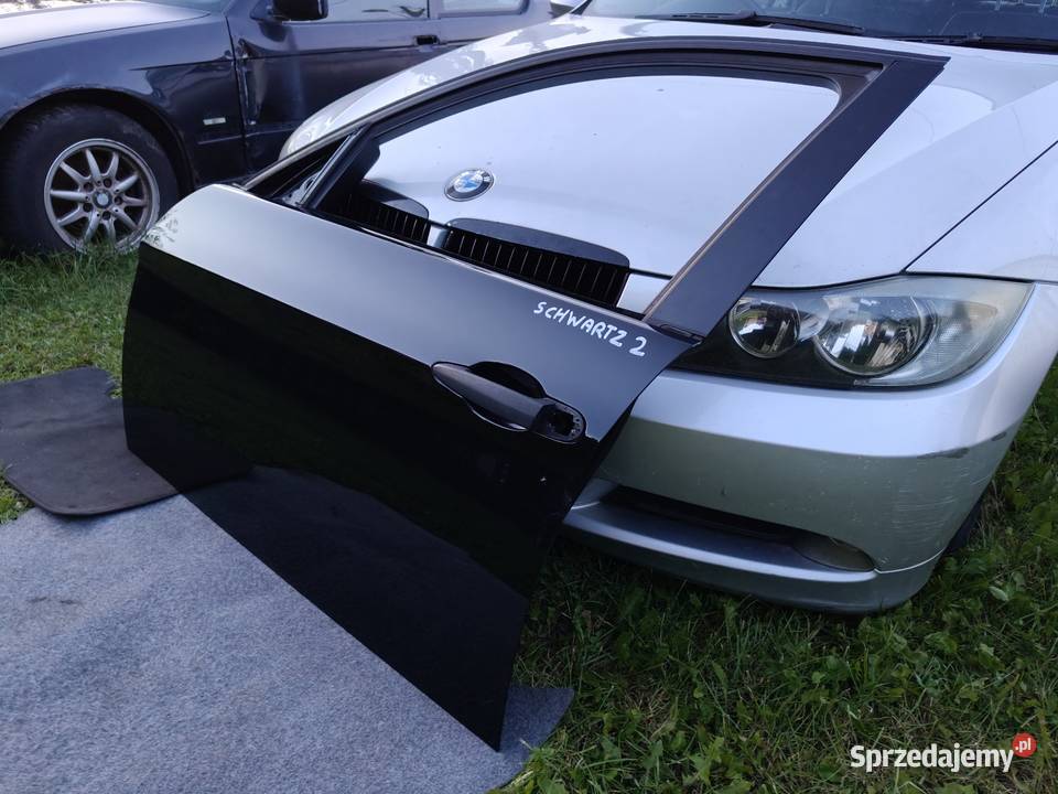 Bmw e90 drzwi przednie lewe czarne schwarz2 osobowe łódzkie Aleksandrów Łódzki