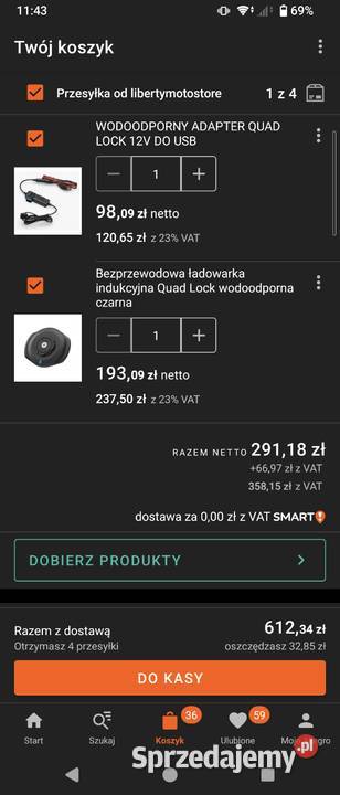 Uchwyt na telefon Quad Lock ładowarka indukcyjna Katowice sprzedam
