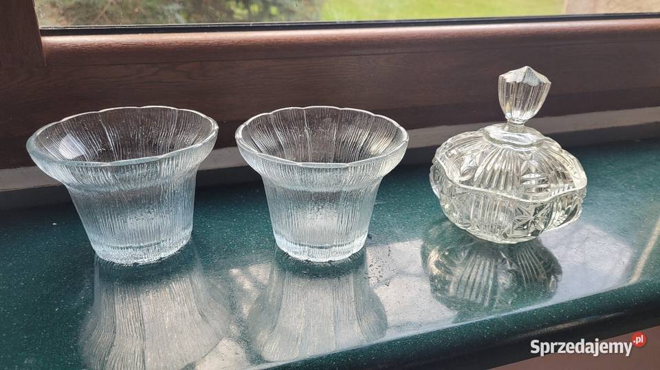 Siedzisko metalowe stare pokale szkło Luboradz sprzedam