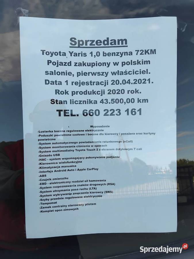 Toyota Yaris salon Polska nieuszkodzony Wieprz
