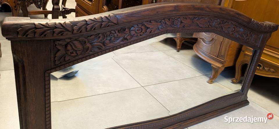 Piękne dębowe lustro secesyjnesklep Dąbrowa śląskie Dąbrowa Górnicza