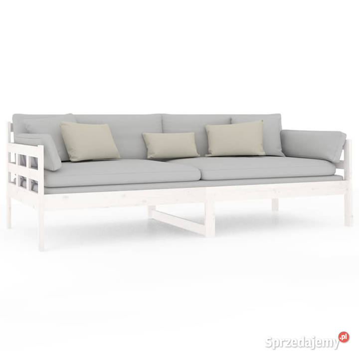 Łóżko dzienne białe lite drewno sosnowe 90x200