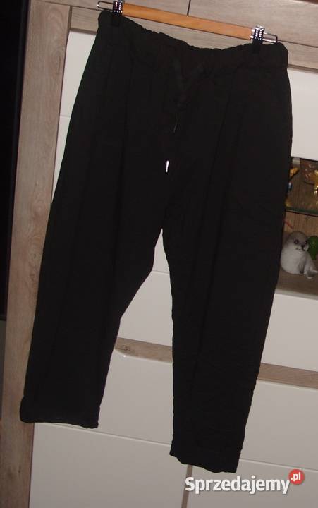 DUŻE CZarne gumowane spodnie Gnieciuchy xxl xxxl Rawicz