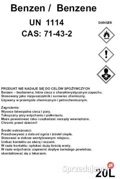 Benzen CZDA PURE BENZENE CAS 71432 mazowieckie Warszawa