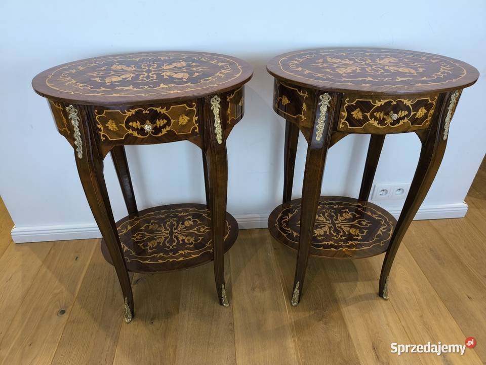 Piękna unikalna konsolka stolik intasjowana Łódź