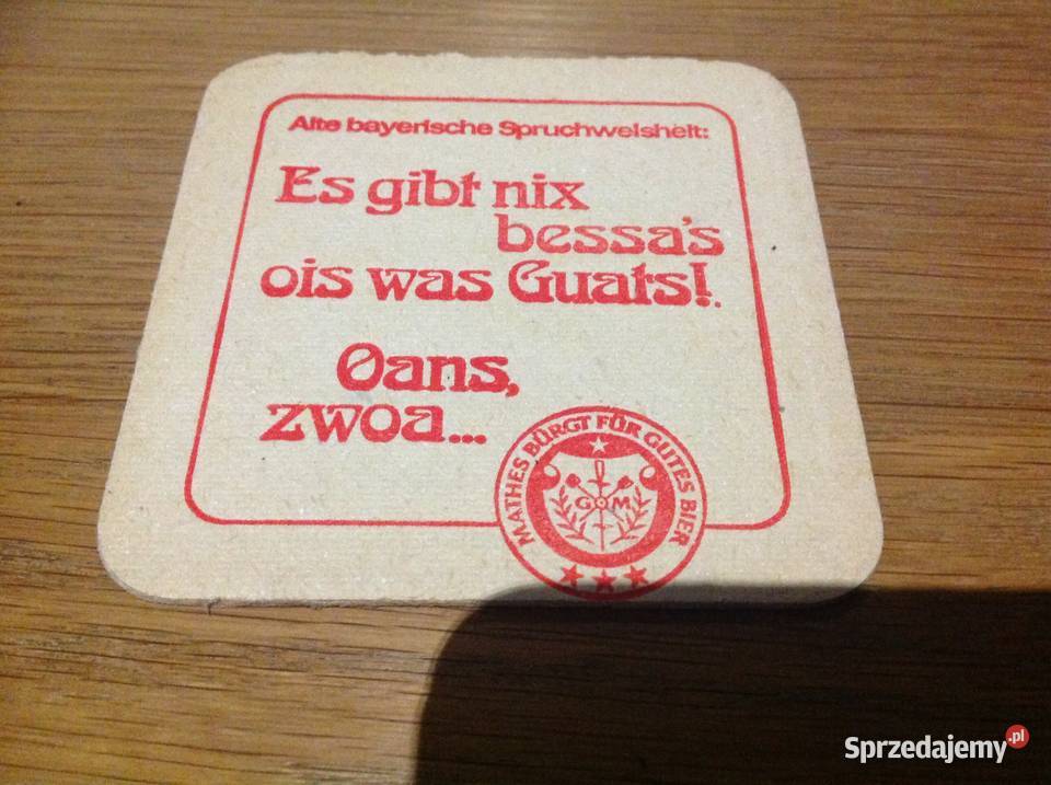 Stara Podkładka Piwna Mathes Alt Manchinger Nowa Sól