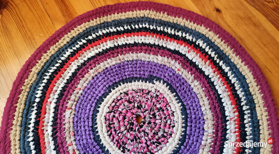 Dywanik okrągły 64 rękodzieło Łódź