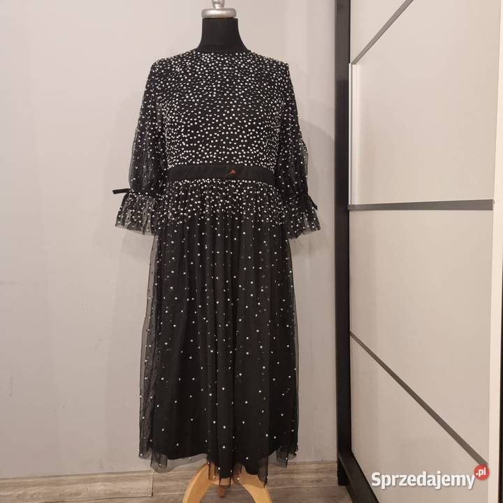 Czarna cekinowa suknia wieczorowa Maya Deluxe XL małopolskie Kraków