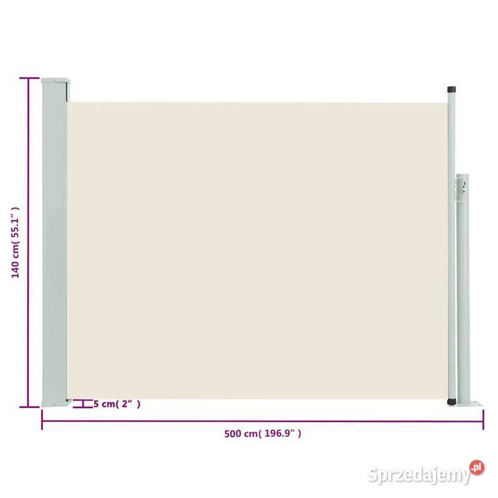 vidaXL Wysuwana markiza boczna na taras 140 x Warszawa