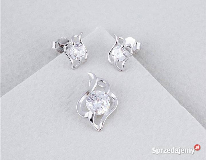 Srebrny komplet kolczyki przywieszka wielkopolskie Turek