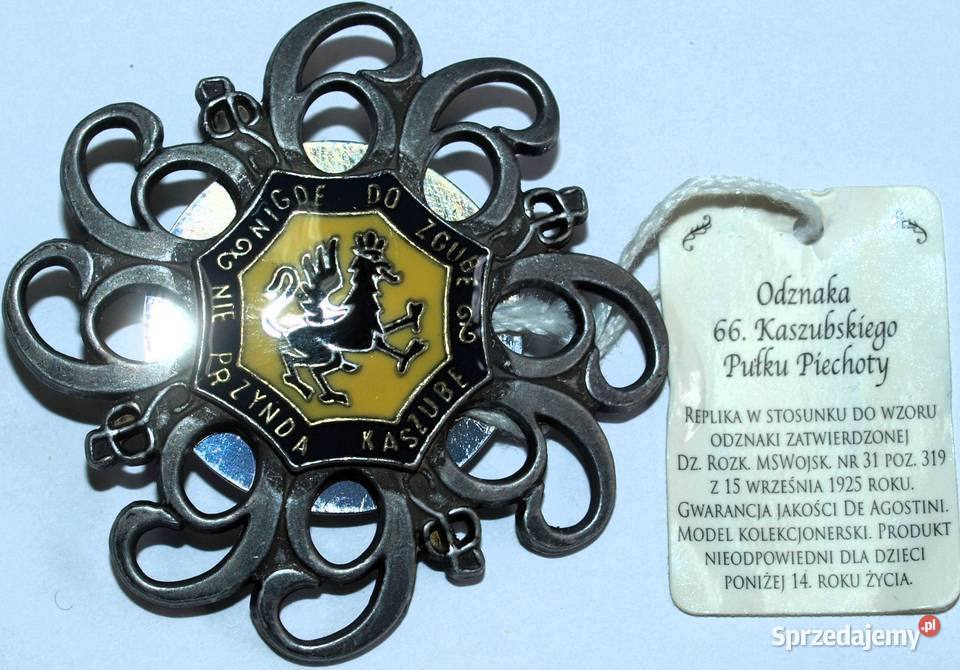 Odznaka 66 Kaszubski Pułk Piechoty II RP REPLIKA Warszawa
