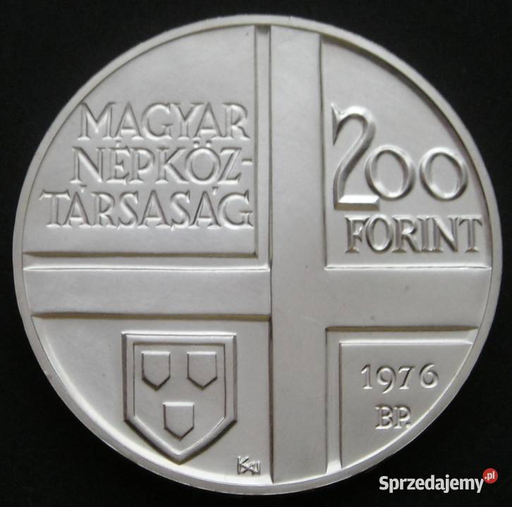 Węgry 200 forintów 1976 SREBRO stan menniczy Łódź